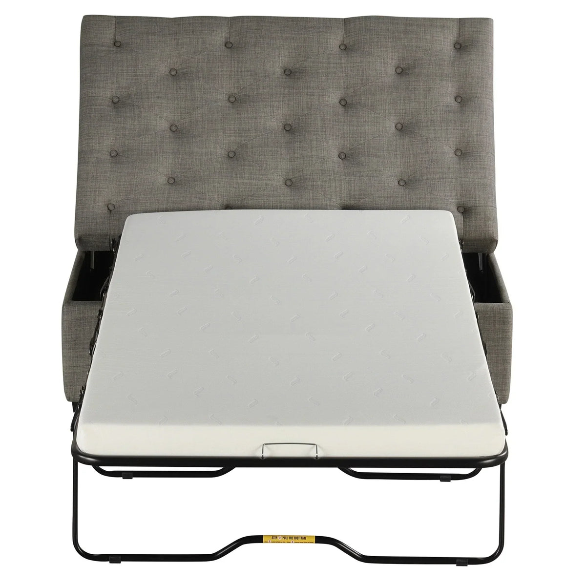 Klappsofa, 126 cm breiter Ottoman mit Klappsofa, wandelbarer Ottoman-Schlafsessel mit Memory-Matratze und getuftetem Design