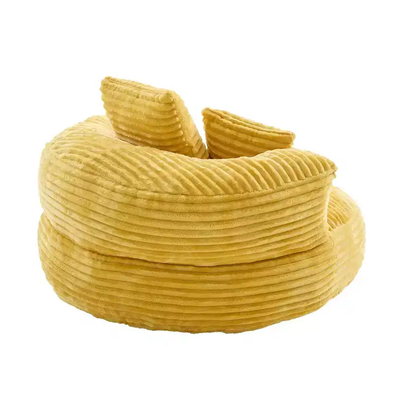 Sitzsacksofa für Erwachsene und Kinder, übergroßer Cord-Sitzsackstuhl mit 3 Kissen und Armlehne für Wohnzimmer und Schlafzimmer