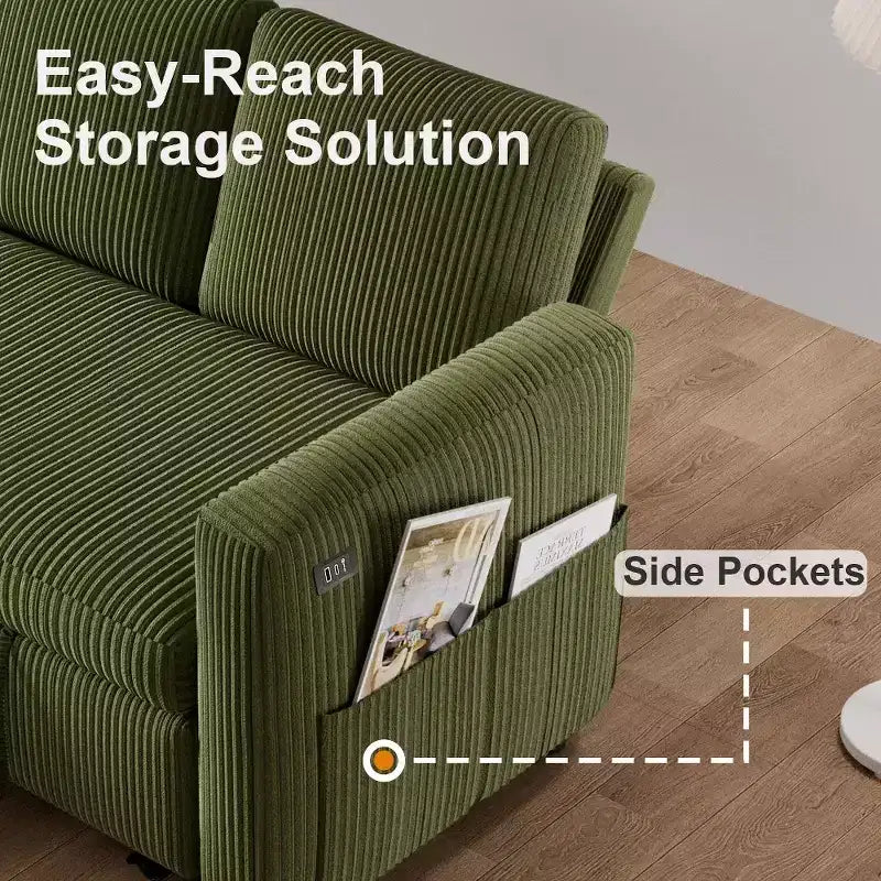 Dyonery 81 Sektional-Schlafsofa, L-förmige Ausziehcouch mit beidseitigem Stauraum, USB, verstellbare Rückenlehne