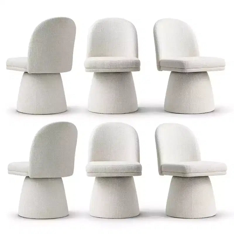 6er-Set moderne, armlose 360-Grad-Drehstühle mit Sockelgestell, elegante Akzentstühle für Küche, Esszimmer oder Büro – Panipeachy