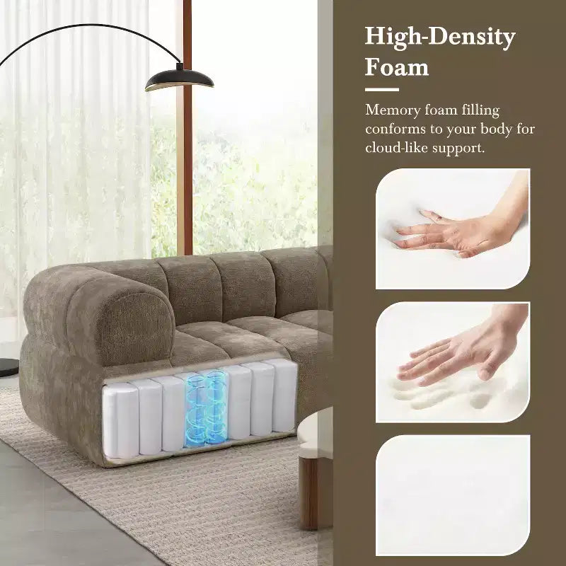 Christopher Knight Home Keri 122 Modernes L-förmiges Polsterecksofa aus hochdichtem Schaumstoff mit niedriger Rückenlehne