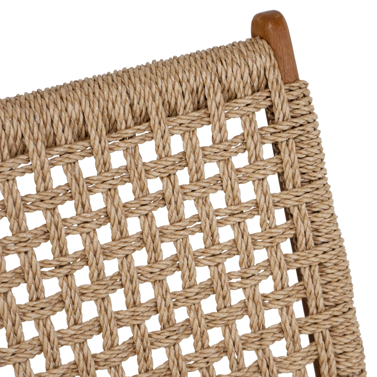 Rustikaler Teakholz-Loungesessel mit Geflecht - Outdoor