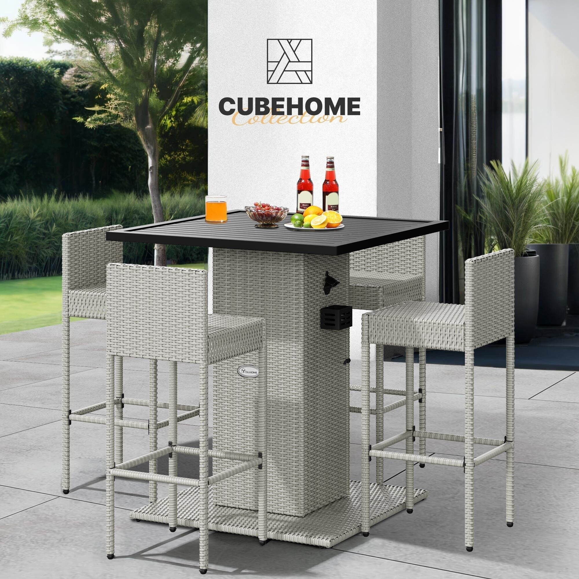Moasis 5-teiliges Outdoor-Möbel-Set aus Polyrattan – 5-teilig