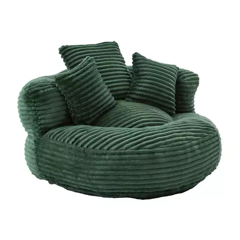 Sitzsacksofa für Erwachsene und Kinder, übergroßer Cord-Sitzsackstuhl mit 3 Kissen und Armlehne für Wohnzimmer und Schlafzimmer