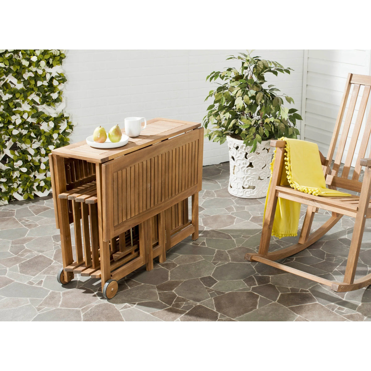 SAFAVIEH Outdoor Brandy 5-teiliges Outdoor-Esstisch-Set – 43Bx35Tx29H