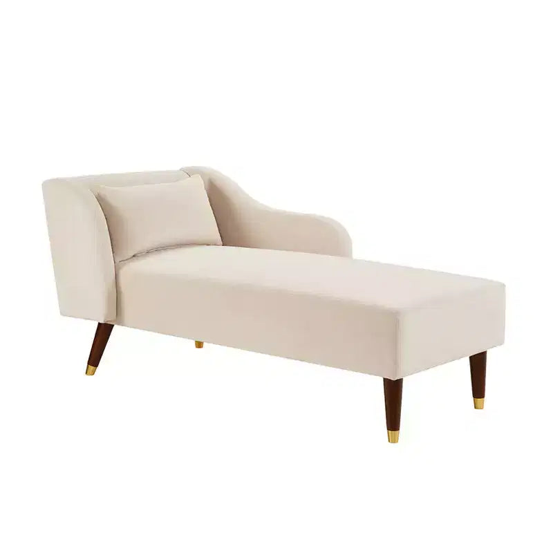 Modernes Samt-Chaiselounge-Sofa, Polsterliege mit geschwungener Armlehne, Schlafcouch für Schlafzimmer, Büro, Wohnzimmer