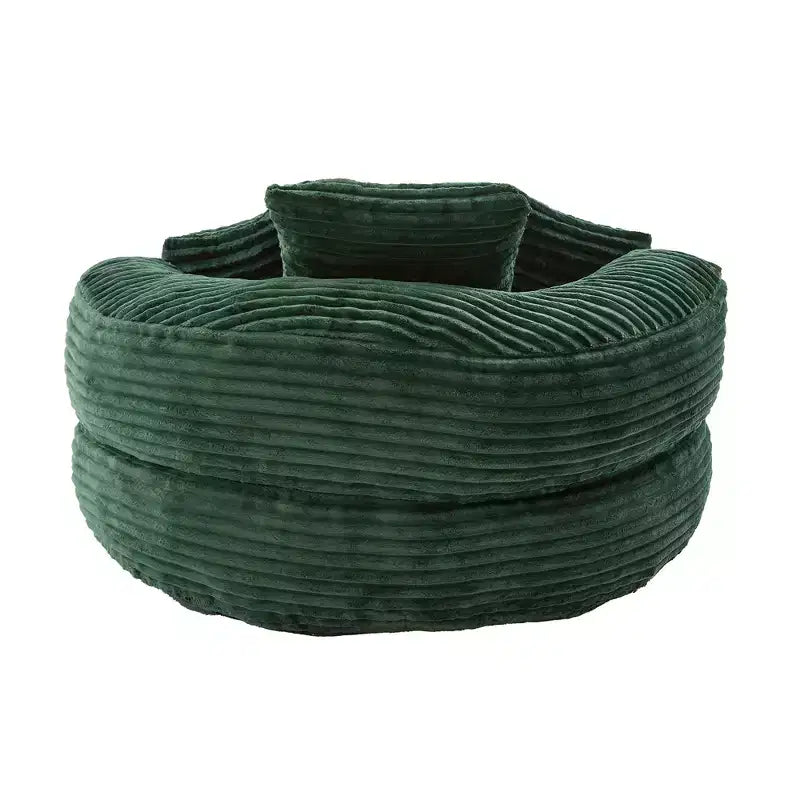 Sitzsacksofa für Erwachsene und Kinder, übergroßer Cord-Sitzsackstuhl mit 3 Kissen und Armlehne für Wohnzimmer und Schlafzimmer