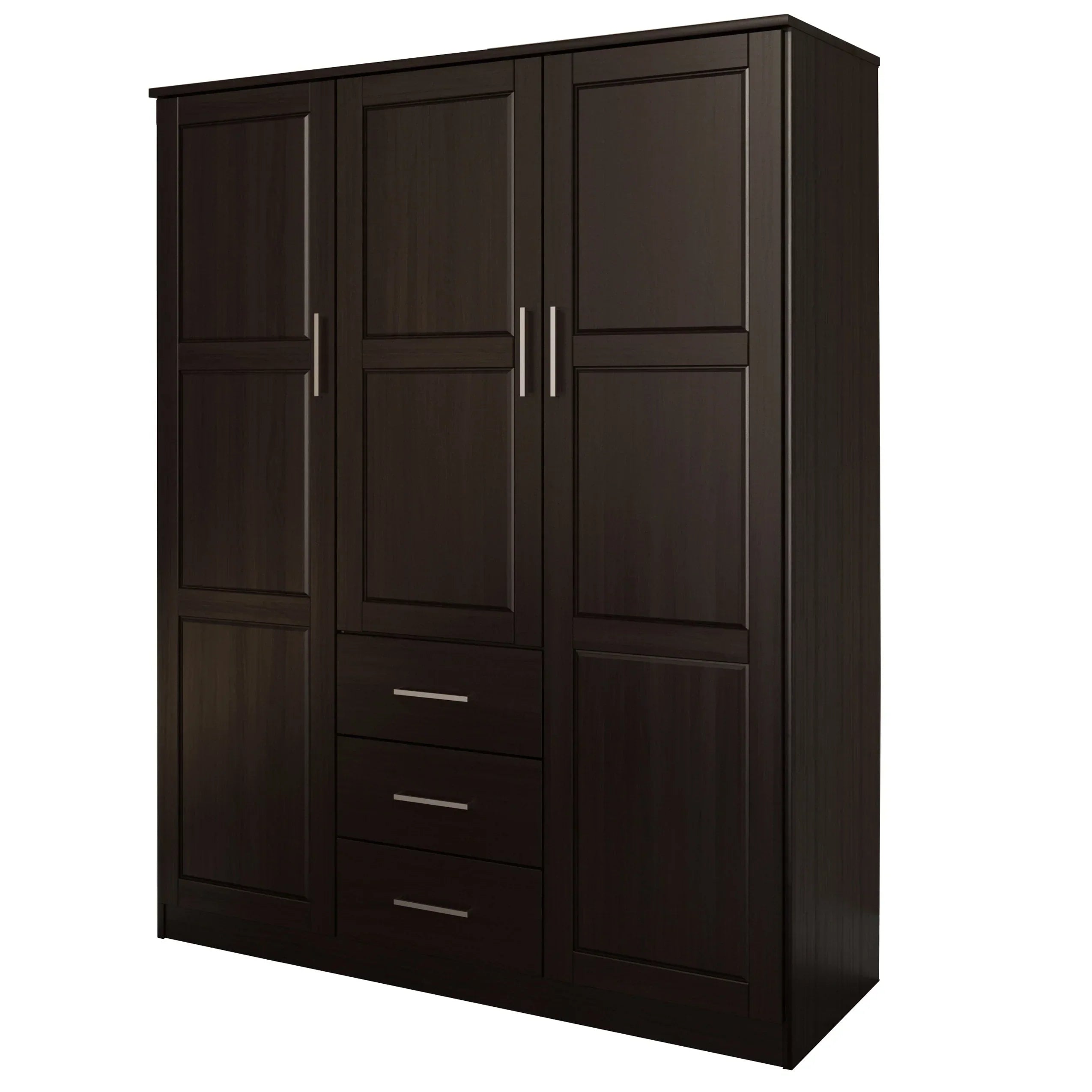 Palace Imports 100% Massivholz Cosmo Kleiderschrank mit 3 Türen mit Massivholz- oder Spiegeltüren