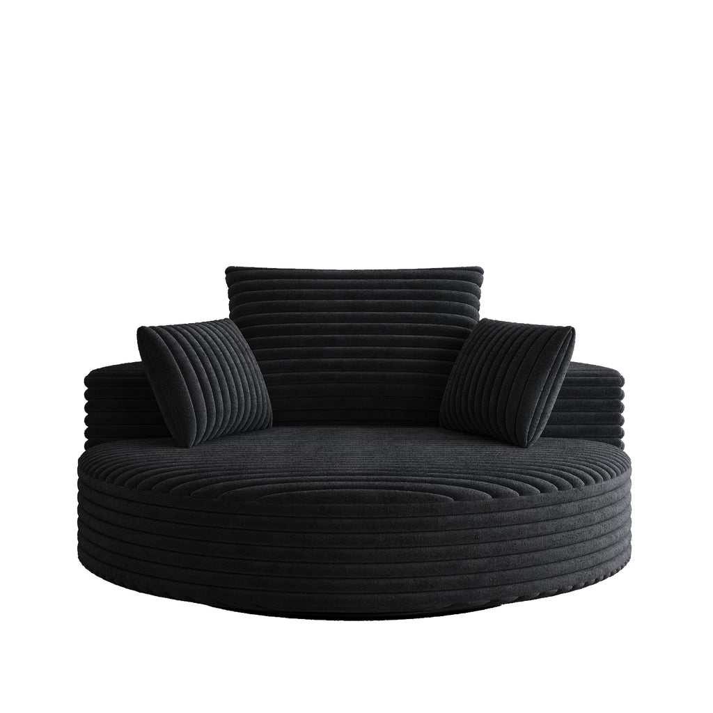Einzelsessel aus Kord-Chenille-Schaumstoff, drehbar