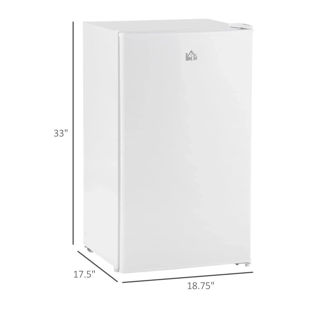 HOMCOM 90L Mini-Kühlschrank mit Gefrierfach, Kompakter Kühlschrank mit einer Tür und einstellbarem Thermostat für Schlafzimmer