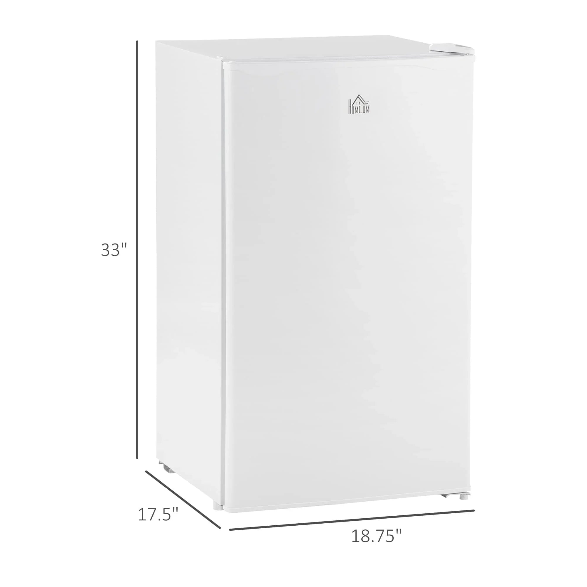 HOMCOM 90L Mini-Kühlschrank mit Gefrierfach, Kompakter Kühlschrank mit einer Tür und einstellbarem Thermostat für Schlafzimmer