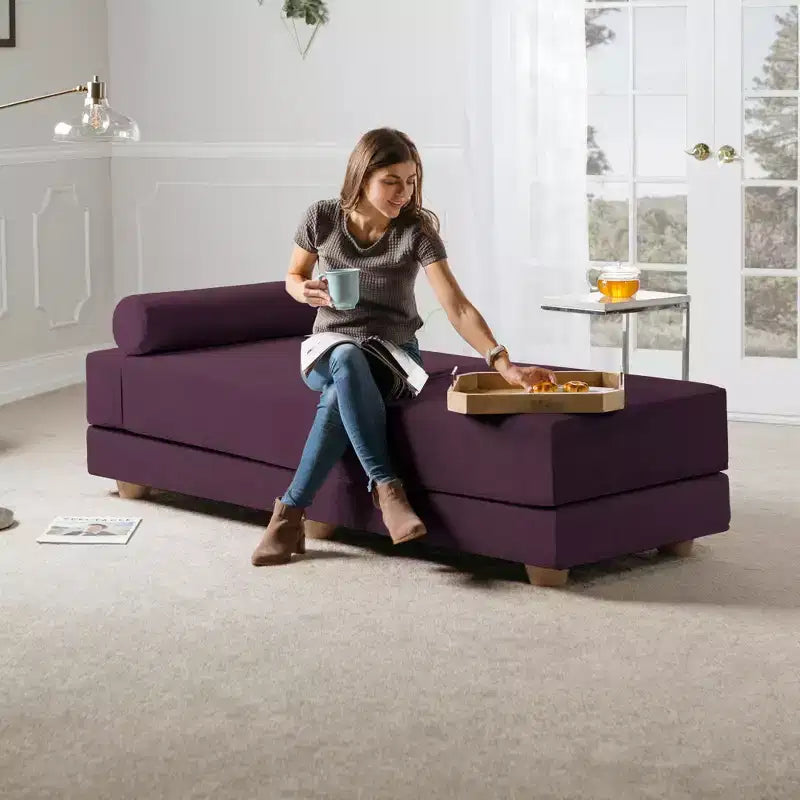 Tagesbett / ausklappbares Schlafsofa (Queensize) - Microvelvet