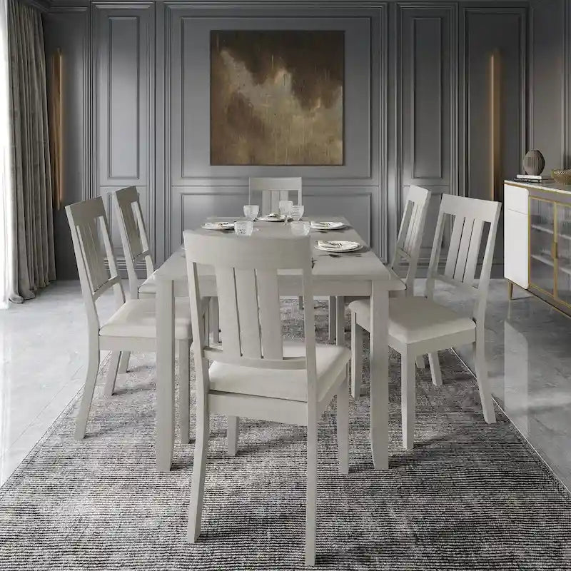 CraftPorch Classic 7-teiliges Esszimmerset aus Holz
