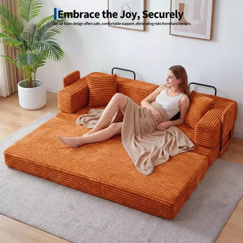80.7 5-in-1 Schlafsofa – Kord, 544 kg, kein Aufbau