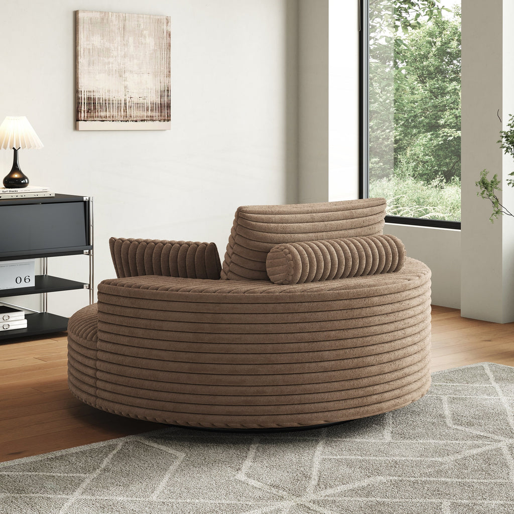Einzelsessel aus Kord-Chenille-Schaumstoff, drehbar