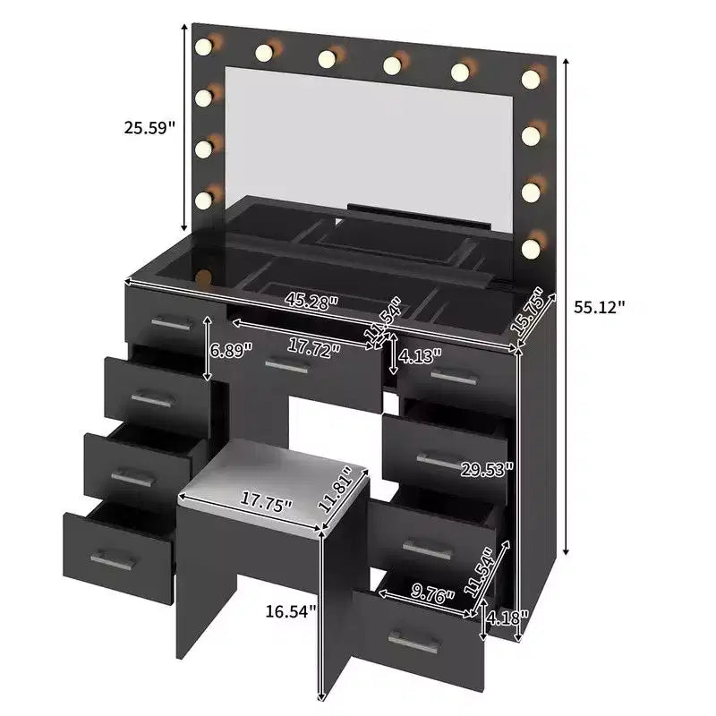 Weißer Schminktisch-Set