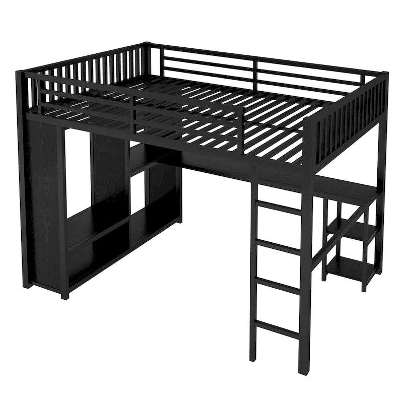 Doppelbettgestell (Extralang) mit integriertem Kleiderschrank