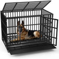 BOSSIN 48/38 Zoll Schwerlast-Hundebox, unverwüstlich, ausbruchsicher, mit feststellbaren Rollen