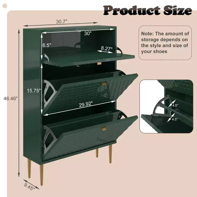 CLIHOME Schuhschrank für 24 Paar Schuhe, Flur, Schuhaufbewahrung, mit Kippfächern, Schuhregal