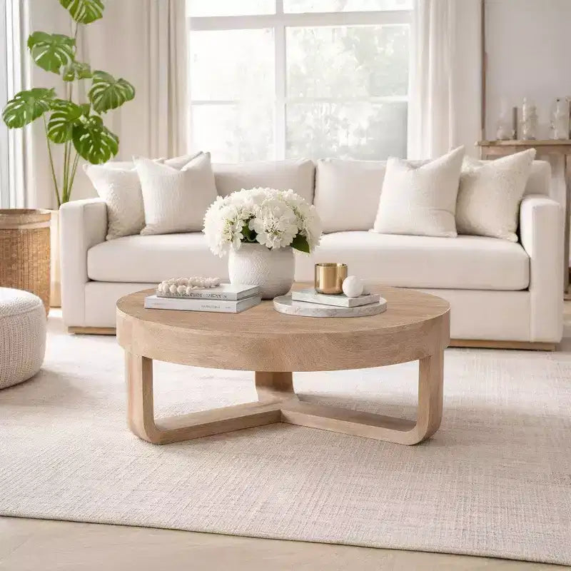 Royal Hampton Couchtisch, rund, 32 Zoll, mit offenem Kufengestell