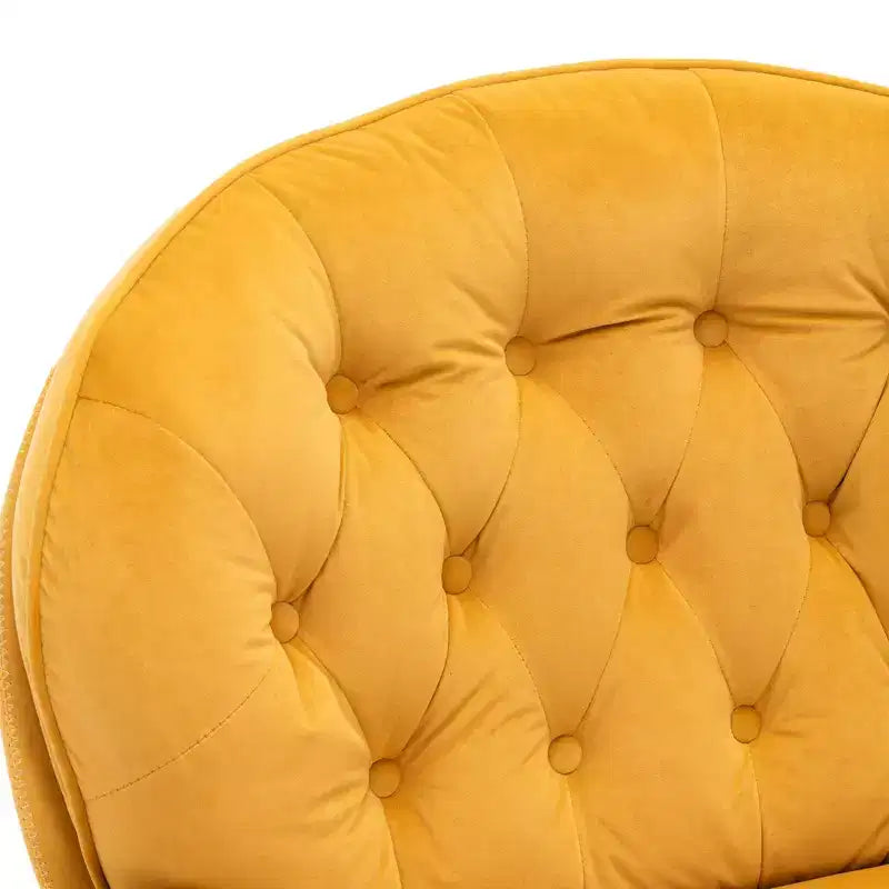 Okak Samt-Akzentsessel mit Ottoman, moderner Armloser Sessel im Mid-Century Stil für das Wohnzimmer, weicher bequemer Sessel zum Fernsehen, Gaming