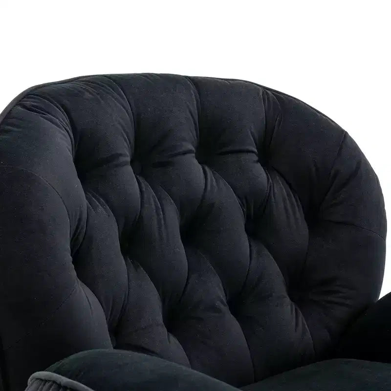 Okak Samt-Akzentsessel mit Ottoman, moderner Armloser Sessel im Mid-Century Stil für das Wohnzimmer, weicher bequemer Sessel zum Fernsehen, Gaming