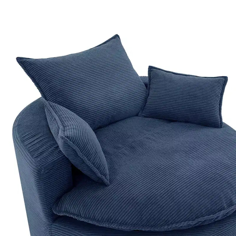 360° drehbarer Loungesessel, drehbarer runder Fass-Sessel mit Kissen für das Wohnzimmer