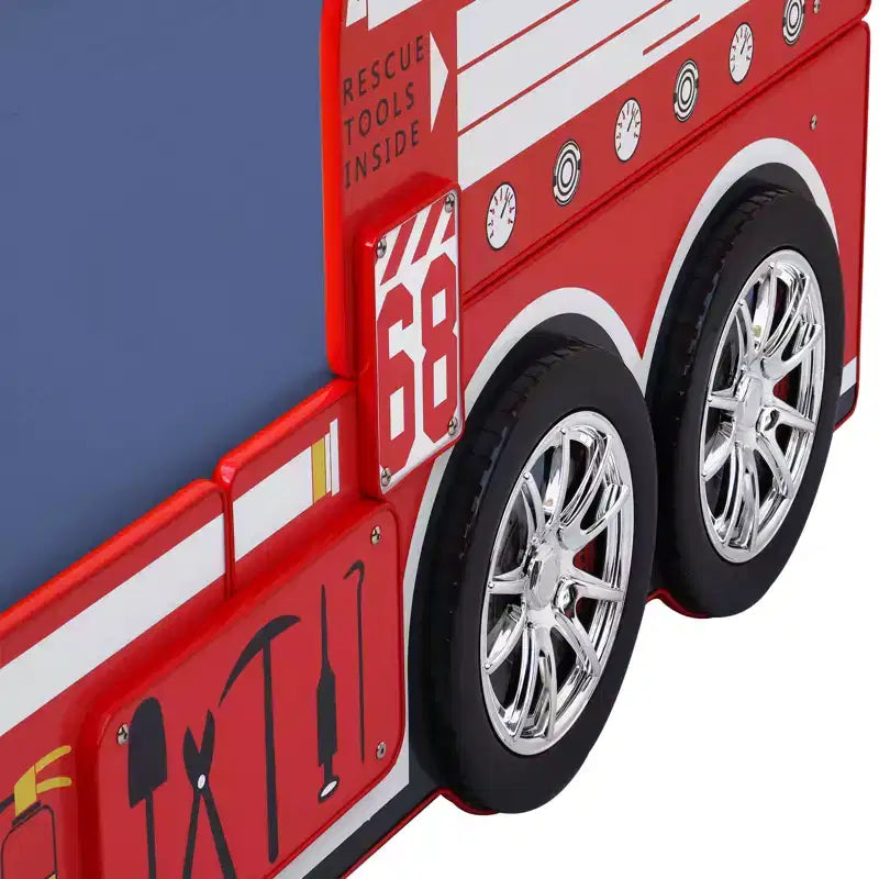 GDFStudio Juna Kinderbett "Feuerwehrauto" mit LED-Beleuchtung