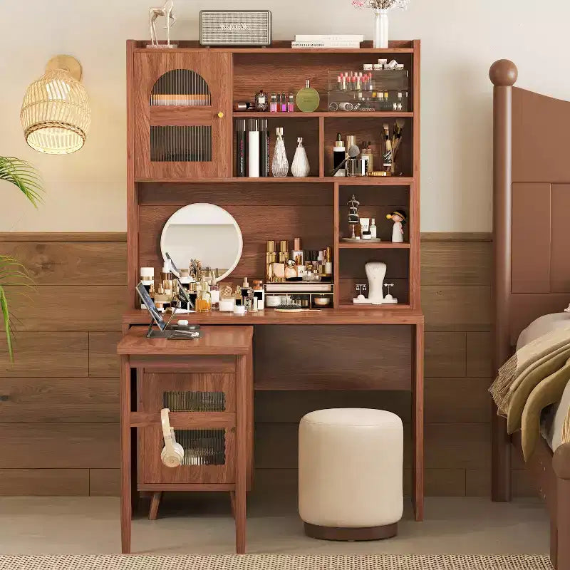 Okak Moderner Home-Office-Computertisch aus Holz mit Desktop/Stuhl & Regal, Jugend-Schüler-Schreibtisch mit Stauraum zum Lernen, Büro